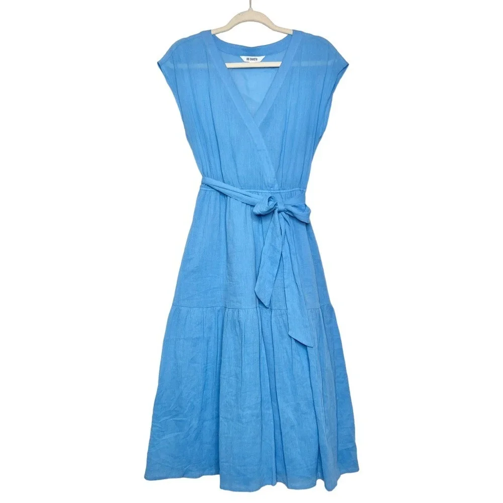BB DAKOTA A Good Gauze Wrap Midi‎ Dress. Size Small - Picture 2 of 9